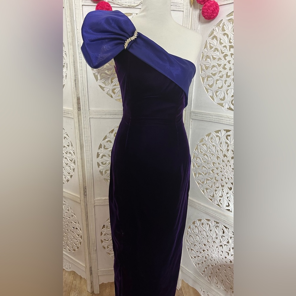 Stunning Purple Velvet Vintage Gown